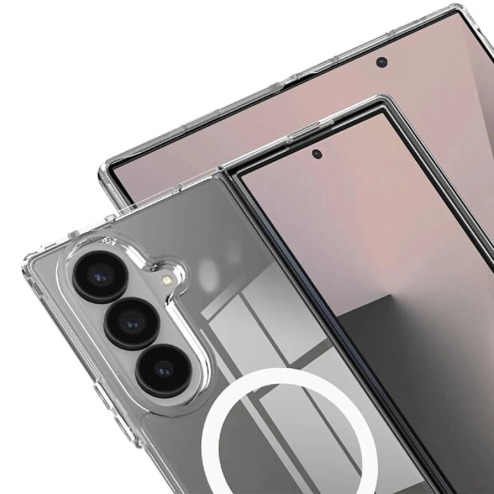 Avizar Coque MagSafe pour Galaxy Z Fold 7 Antichoc avec Support Magnétique Transparent pas cher