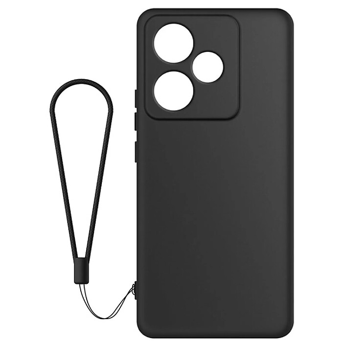 Avizar Coque pour Realme GT 7 / GT 7T en Silicone avec Dragonne Amovible Noir