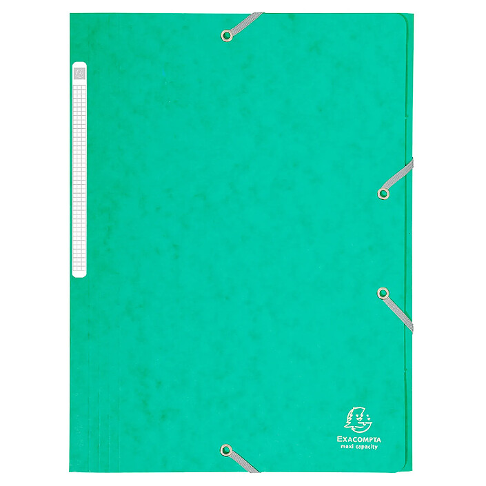 EXACOMPTA Chemise à élastiques Maxi capacity carte lustrée 425gm² Nature Future A4 Vert x 25