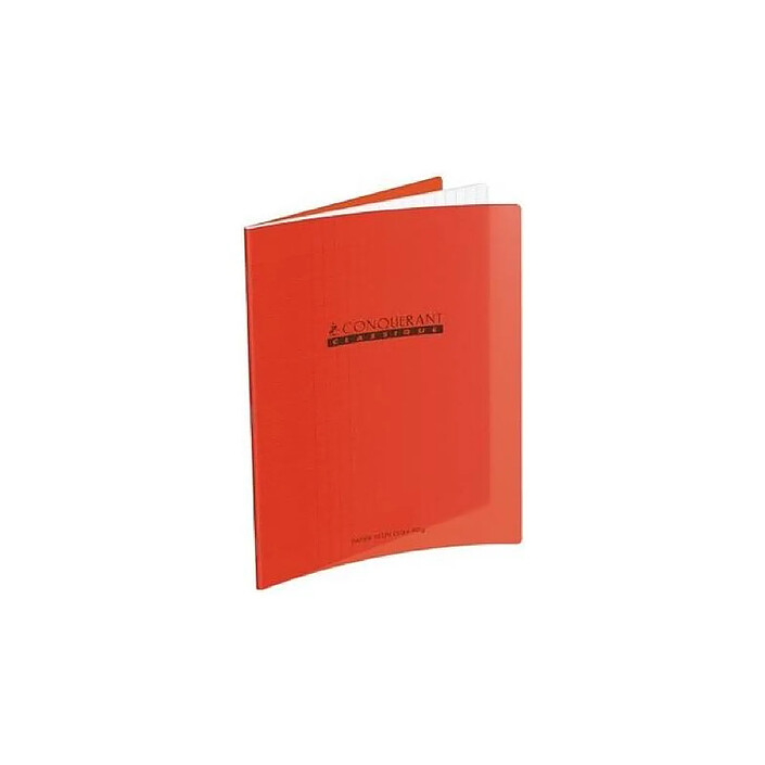 CONQUÉRANT Cahier agrafe 170x220 polypro rouge 32p 90g sey2,5mm rouge x 10