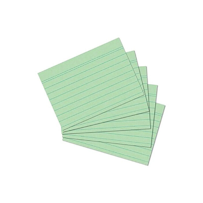 HERLITZ Lot de 100 Fiches bristol 170g A6 lignée Vert