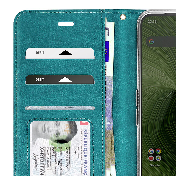 Acheter Avizar Étui à Clapet pour Fairphone 6 avec Porte Cartes Intégré Support Vidéo Turquoise