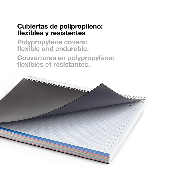 MIQUELRIUS Cahier A4 Notebook The Original Polypro Opaque Ligné 7mm 4 Perf 200 F 70g Noir pas cher