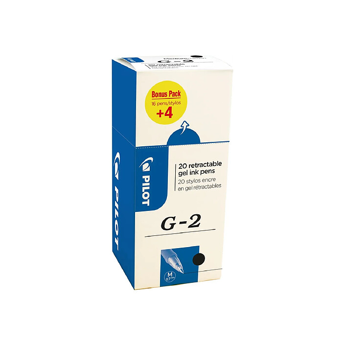 PILOT Stylo roller à encre gel G-2 PLUS 07, VALUE PACK, noir