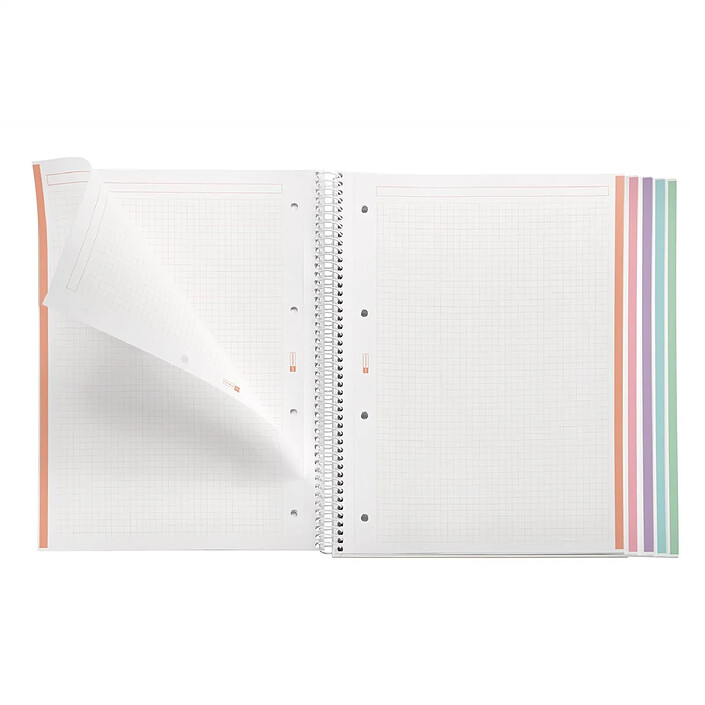 Avis MIQUELRIUS Cahier à spirale - A4 (21x29,7cm) - Petits carreaux - 120 pages - couverture en polypro rose