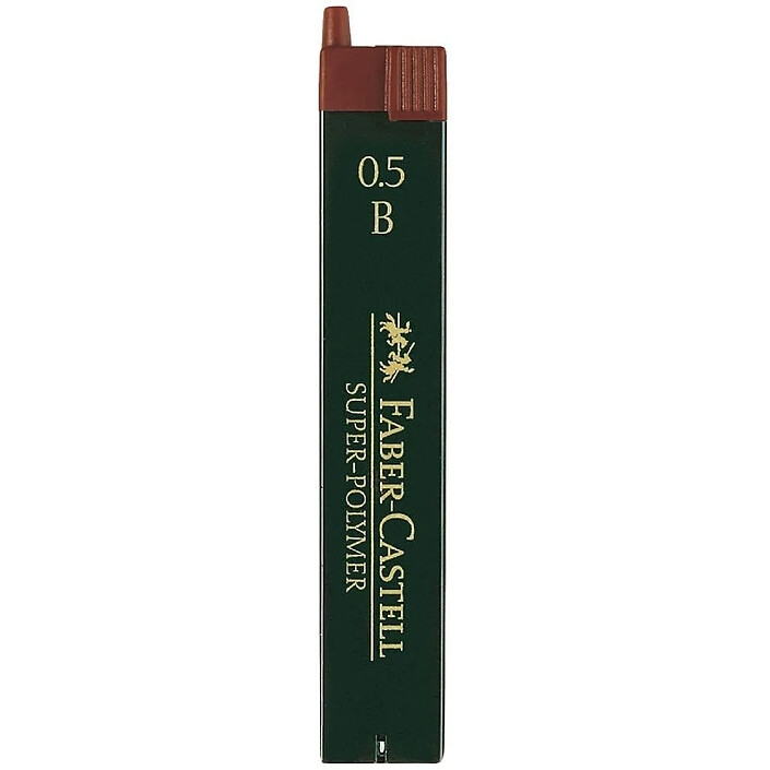 FABER-CASTELL boite de 12 mines pour porte-mine 0,5 mm Super-Polymer 9065 S- dureté B x 12