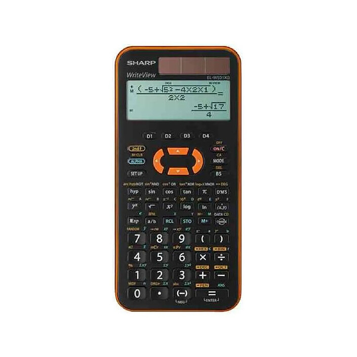 SHARP Calculatrice scientifique EL-W531 XG, solaire Orange