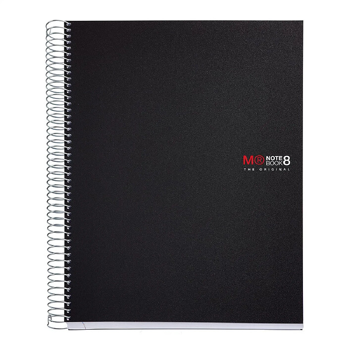 MIQUELRIUS Cahier A4 Notebook The Original Polypro Opaque Ligné 7mm 4 Perf 200 F 70g Noir
