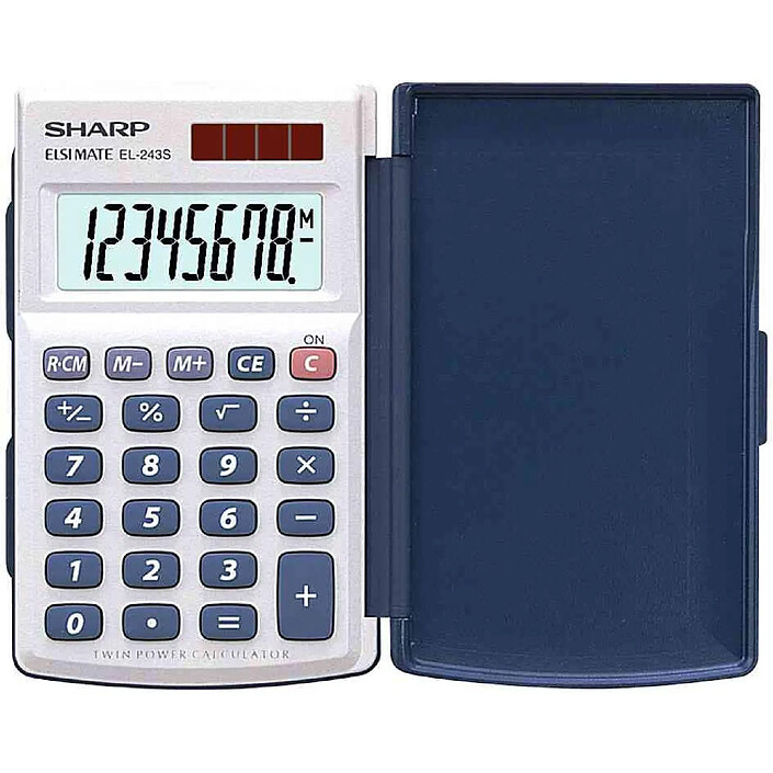 SHARP Calculatrice SHARP EL-243 S, fonctionnement solaire/batterie