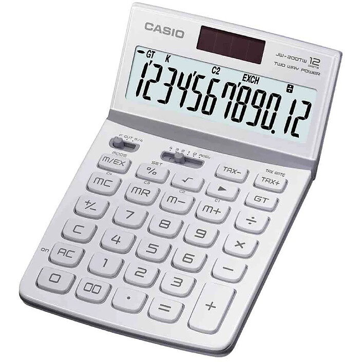 CASIO Calculatrice de bureau blanc 10 chiffres JW-200TV CSCALJW200TVWEB