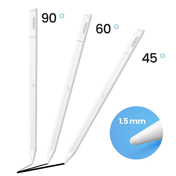 Acheter Apokin Stylet Bluetooth pour iPad Pro avec USB-C Ultra Léger Aimanté Autonomie 8h Blanc