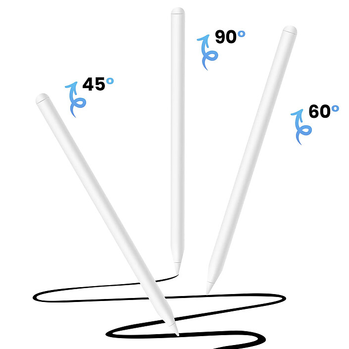Acheter Apokin Stylet Bluetooth pour iPad Pro Rejet de Paume Autonomie 9H et Charge Magnétique Blanc