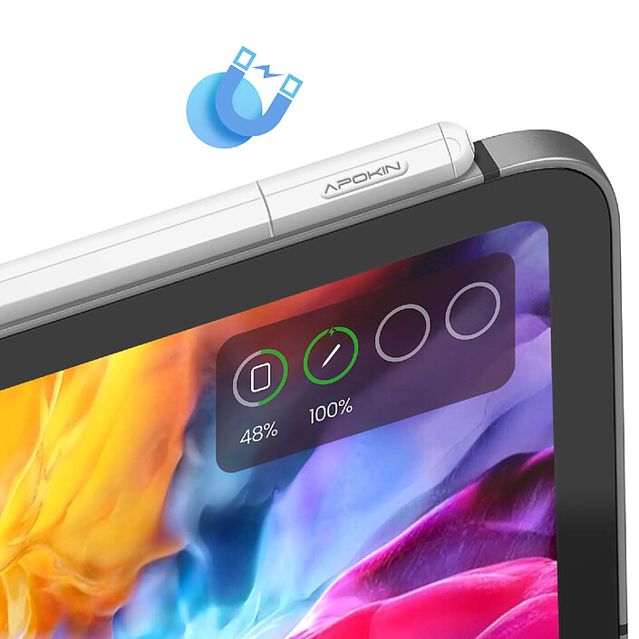 Avis Apokin Stylet Bluetooth pour iPad Pro avec USB-C Ultra Léger Aimanté Autonomie 8h Blanc