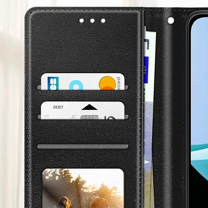 Acheter Avizar Étui Portefeuille pour Xiaomi Redmi 15C Magnetique avec Dragonne et Support Noir