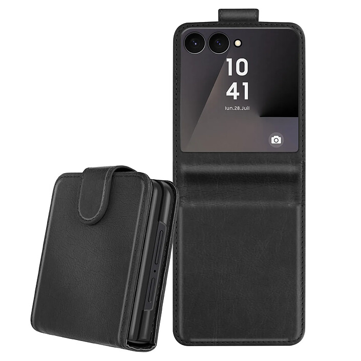 Avizar Étui Chesterfield Porte-Carte pour Z Flip 7 avec Rabat Magnétique Noir