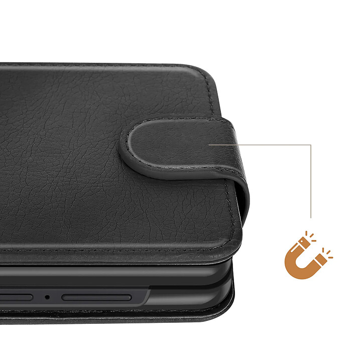 Avizar Étui Chesterfield Porte-Carte pour Z Flip 7 avec Rabat Magnétique Noir pas cher