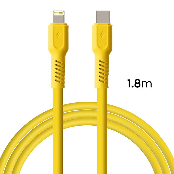 Acheter Forever Câble de Charge 2.4A et Synchro USB-C vers Lightning 27W 1,8m Jaune