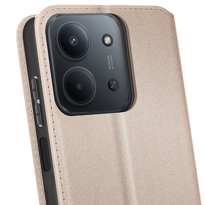 Acheter Avizar Étui Portefeuille à Clapet Magnétique pour Xiaomi Redmi 15C avec Support Vidéo Dorée