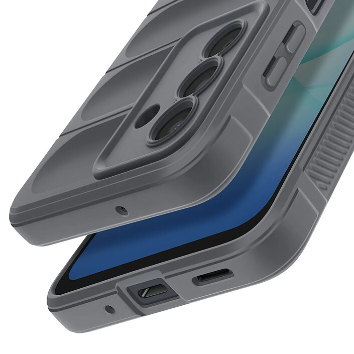 Avis Avizar Coque en Silicone pour Samsung Galaxy A17 Design Texturé en Relief Soft-Touch Gris foncé