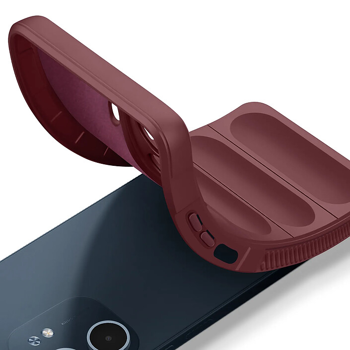 Acheter Avizar Coque en Silicone pour Oppo A5x Design Texturé en Relief Soft-Touch Bordeaux