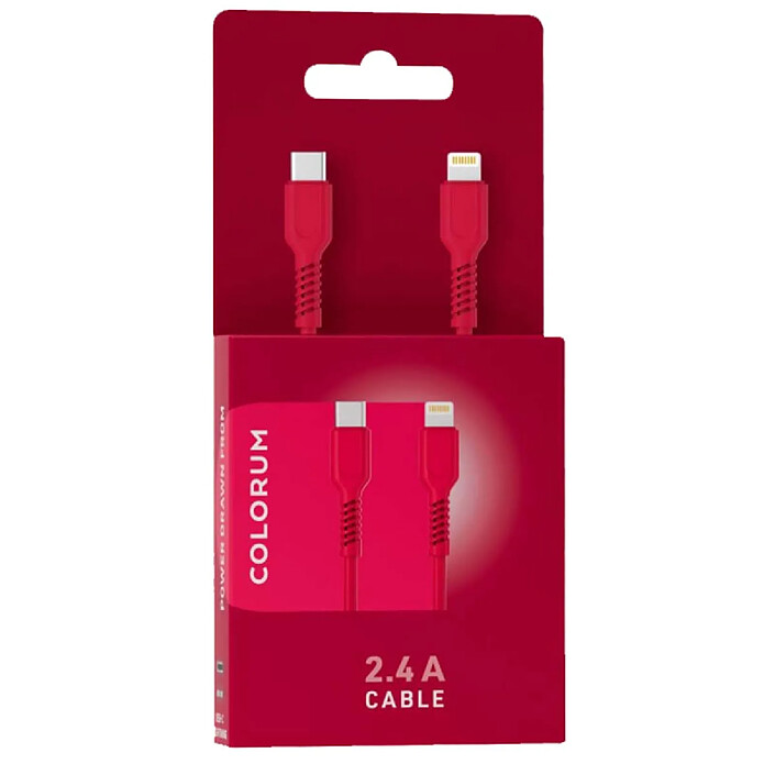 Forever Câble de Charge 2.4A et Synchro USB-C vers Lightning 27W 1,8m Rose pas cher
