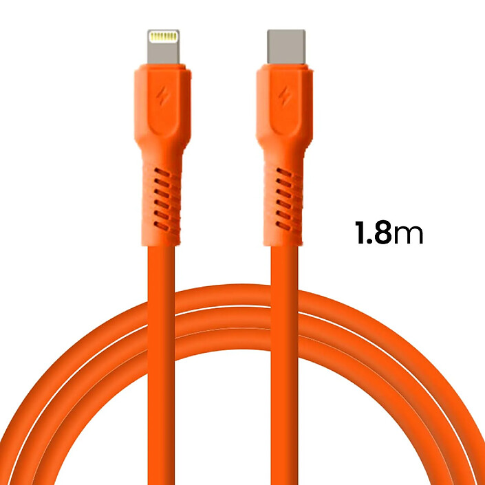 Acheter Forever Câble de Charge 2.4A et Synchro USB-C vers Lightning 27W 1,8m Orange