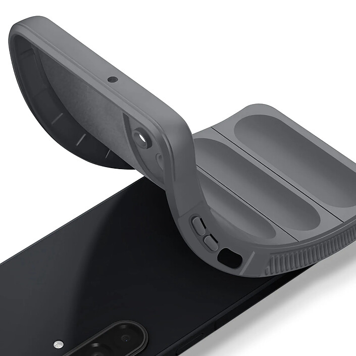 Acheter Avizar Coque en Silicone pour Samsung Galaxy A17 Design Texturé en Relief Soft-Touch Gris foncé