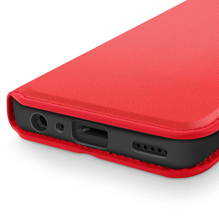 Avizar Étui Portefeuille à Clapet Magnétique pour Xiaomi Redmi 15C avec Support Vidéo Rouge pas cher