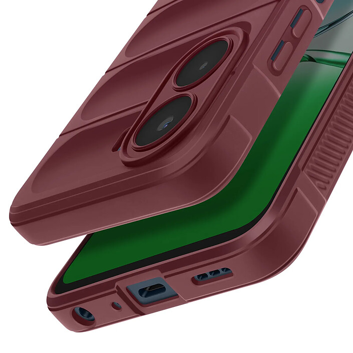 Avis Avizar Coque en Silicone pour Oppo A5x Design Texturé en Relief Soft-Touch Bordeaux
