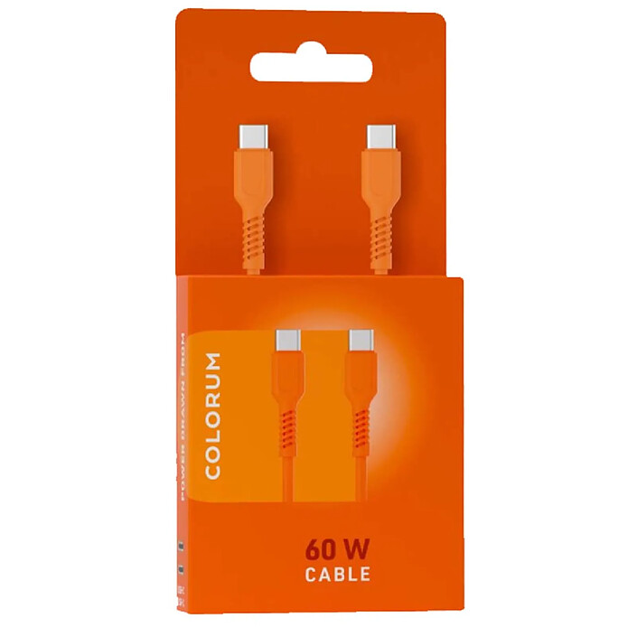 Forever Câble de Charge 3A et Synchro USB-C vers USB-C 60W 1,8m Orange pas cher