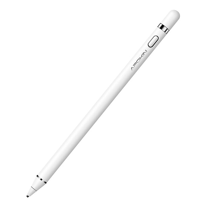 Apokin Stylet Tactile pour Smartphone Tablette Pointe 1.5mm  Autonomie 20h Micro-USB Blanc