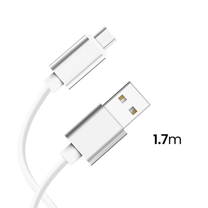 Avis Jaym Câble de Charge 2.4A  et Synchro USB vers Micro-USB vers Lightning 27W 1.7m Blanc
