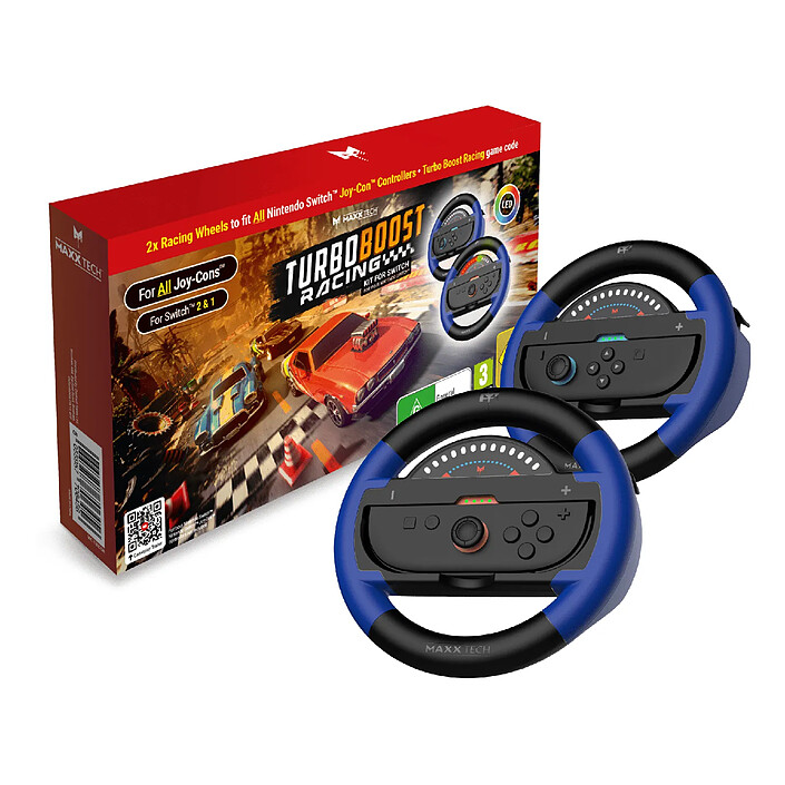 Turbo Booster Racing Kit (volants + jeu) Nintendo Switch (Code de téléchargement