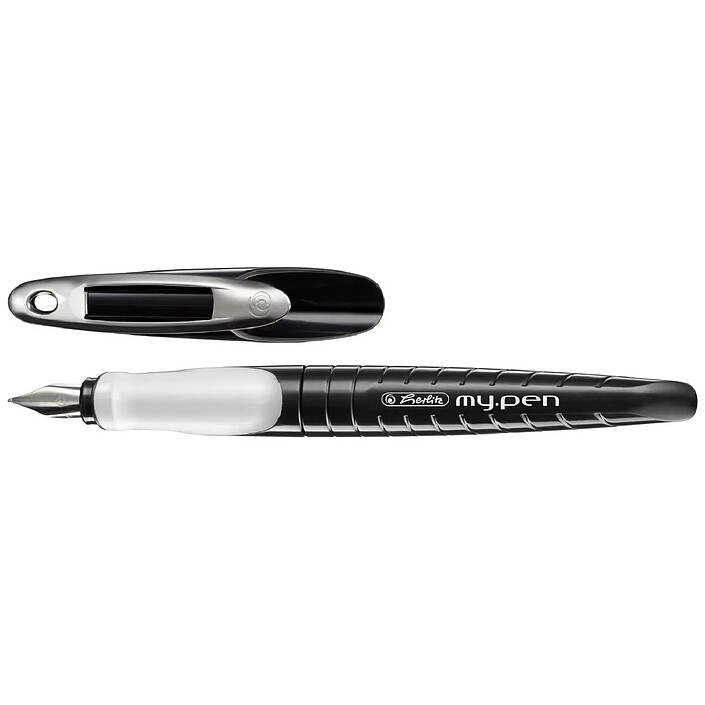HERLITZ Stylo plume 'my.pen' Pointe Large GAUCHER Noir / blanc