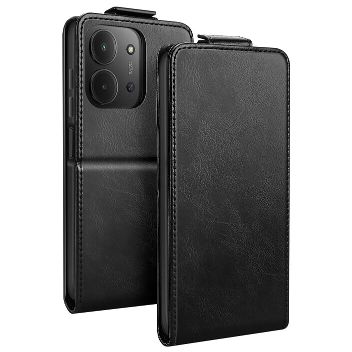Avizar Étui Clapet Vertical pour Xiaomi Redmi 15C Portefeuille Magnétique avec Support Noir