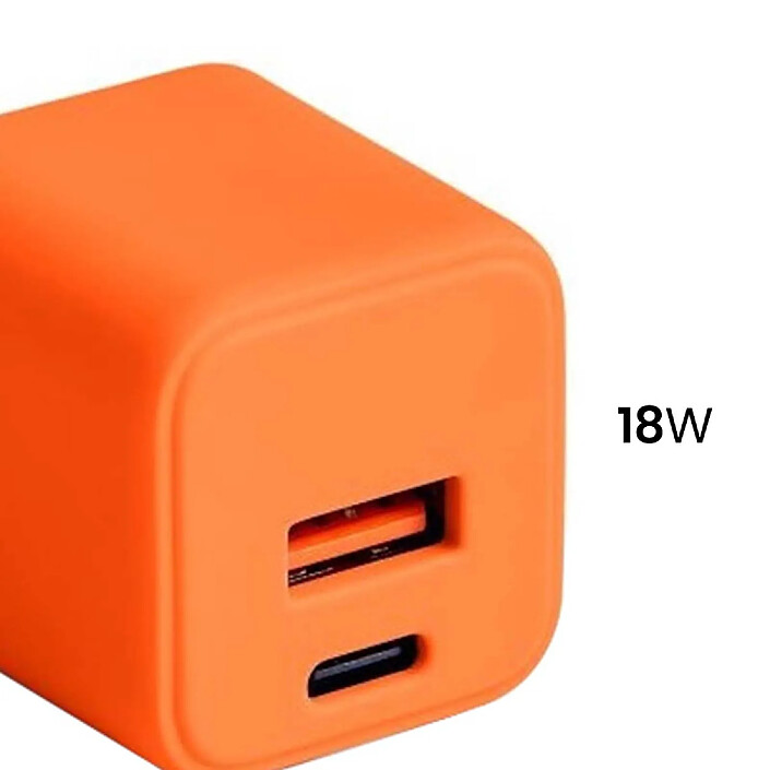 Acheter Forever Chargeur Secteur Rapide USB-A 18W QC / USB-C 30W PD Compact GaN Orange