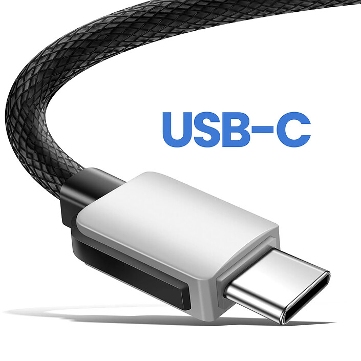 Avis Avizar Pack 5x Mini Câbles USB vers USB-C 15cm CarPlay, Android Auto, Station de charge Gris