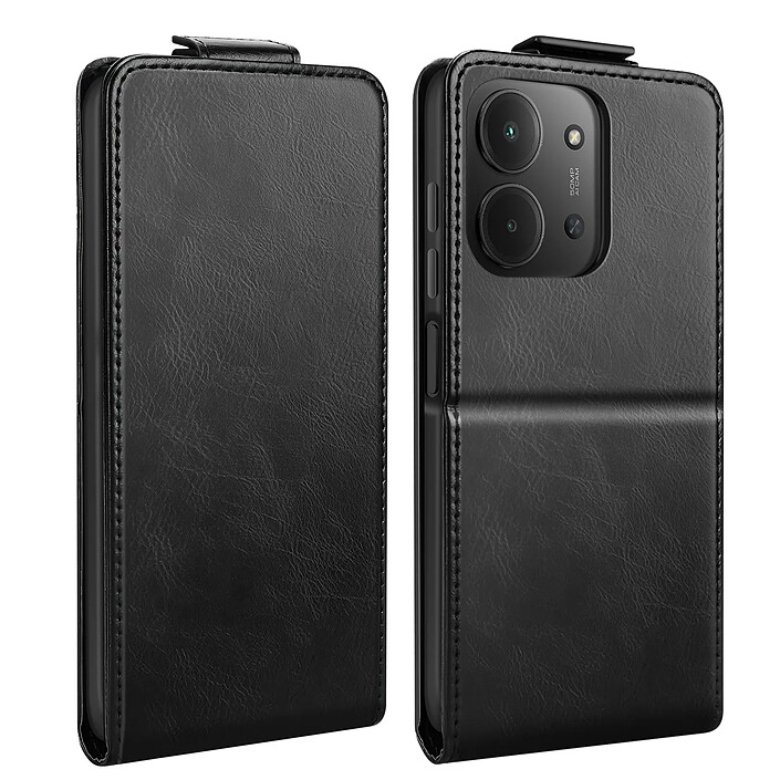 Avizar Étui Clapet Vertical pour Xiaomi Redmi 15C Portefeuille Magnétique avec Support Noir pas cher