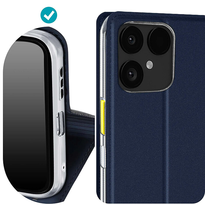 Dux Ducis Étui Portefeuille pour Fairphone 6 Clapet Magnétique avec Support Bleu nuit pas cher