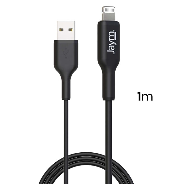 Acheter Jaym Pack Chargeur Allume-cigare 2 USB-A 12W avec Câble USB-A vers Lightning MFi 1m Noir