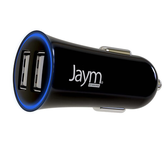 Avis Jaym Pack Chargeur Allume-cigare 2 USB-A 12W avec Câble USB-A vers Lightning MFi 1m Noir