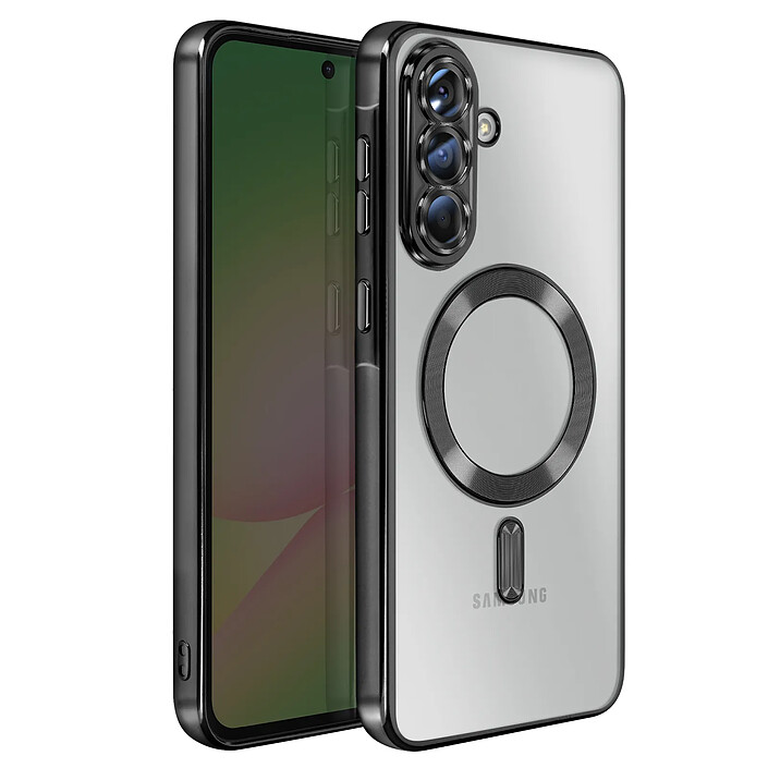 Avizar Coque pour Galaxy A56 Compatible MagSafe avec Contour Chromé Noir