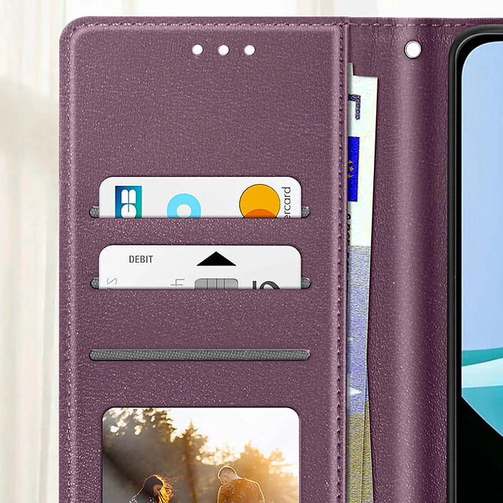 Acheter Avizar Étui Portefeuille pour Xiaomi Redmi 15C Magnetique avec Dragonne et Support Violet foncé