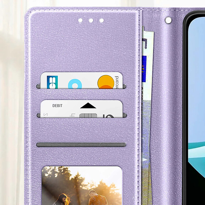 Acheter Avizar Étui Portefeuille pour Xiaomi Redmi 15C Magnetique avec Dragonne et Support Violet clair