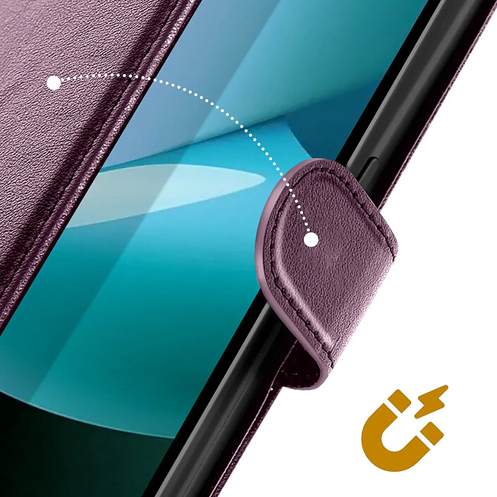 Avis Avizar Étui Portefeuille pour Xiaomi Redmi 15C Magnetique avec Dragonne et Support Violet foncé