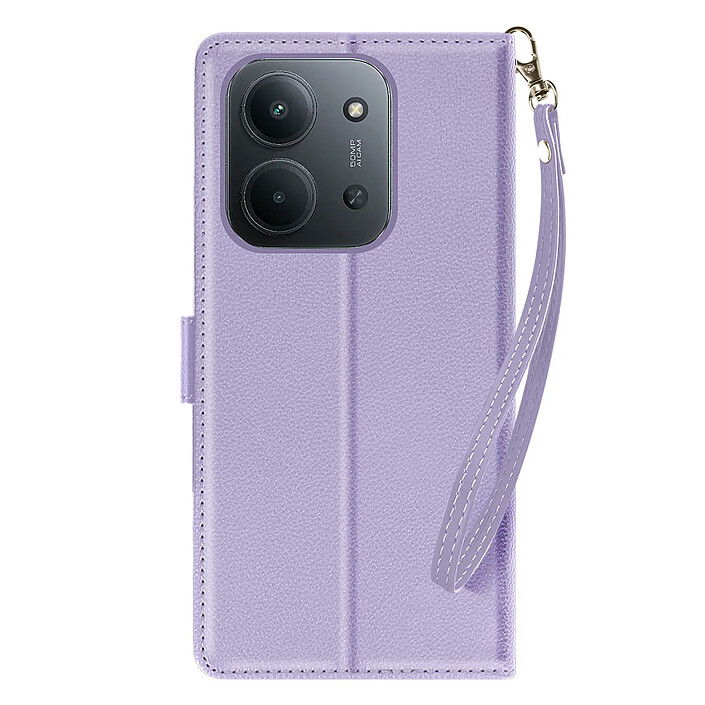 Avizar Étui Portefeuille pour Xiaomi Redmi 15C Magnetique avec Dragonne et Support Violet clair