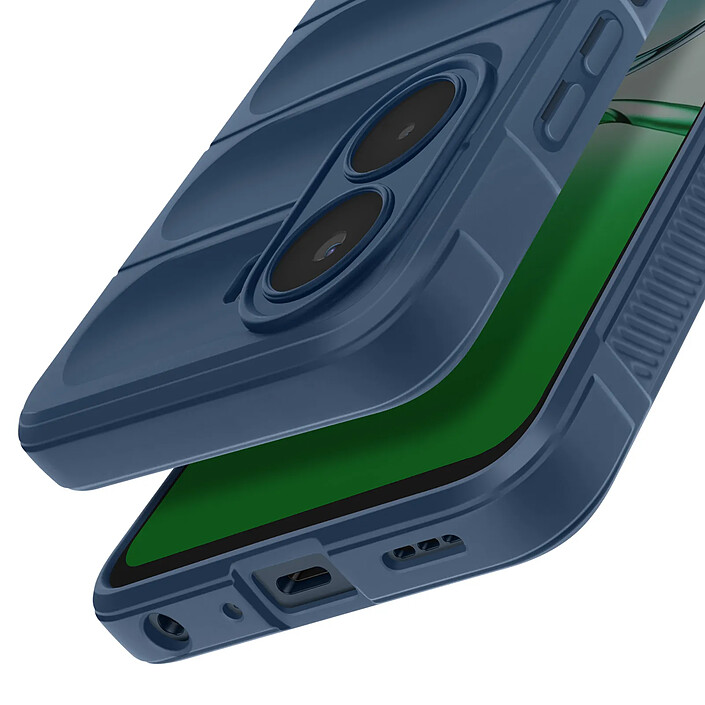 Avis Avizar Coque en Silicone pour Oppo A5x avec Design Texturé en Relief Bleu