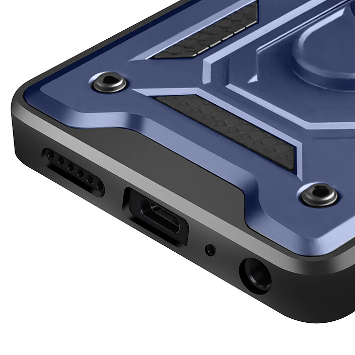 Avizar Coque Redmi 15C Antichoc avec Cache Caméra Coulissant Bague Métallique Support Bleu nuit pas cher