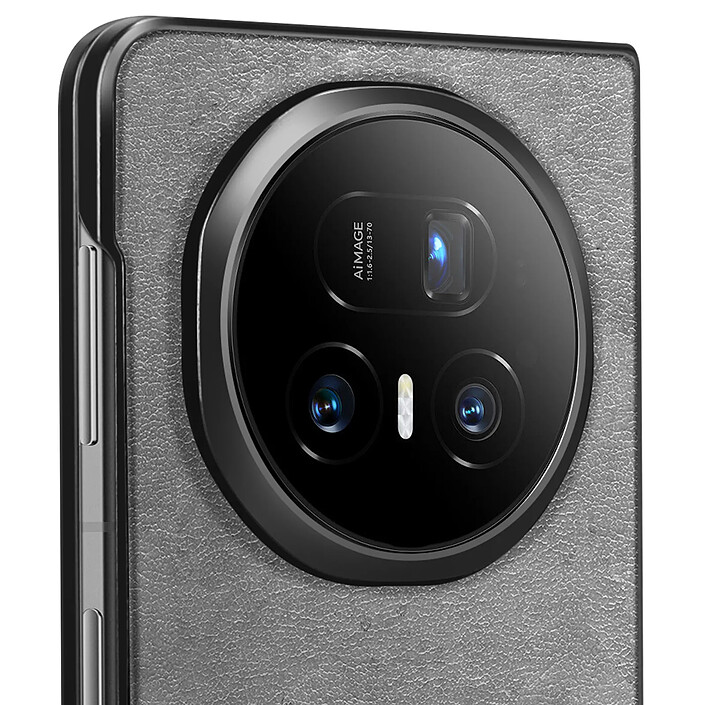 Avis Avizar Coque pour Honor Magic V5 Rigide Effet Cuir Grainé avec Bords Renforcés Gris