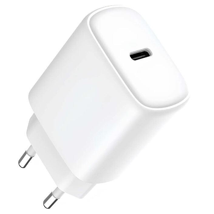 Jaym Chargeur Secteur Rapide USB-C 20W 3A Power Delivery et PPS Blanc